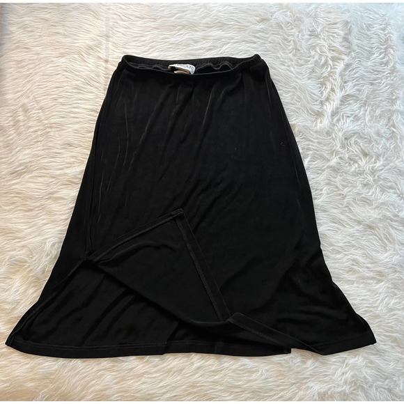 Timbuktu Black acetate skirt midi length size 1 - Picture 4 of 5